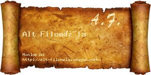 Alt Filoméla névjegykártya